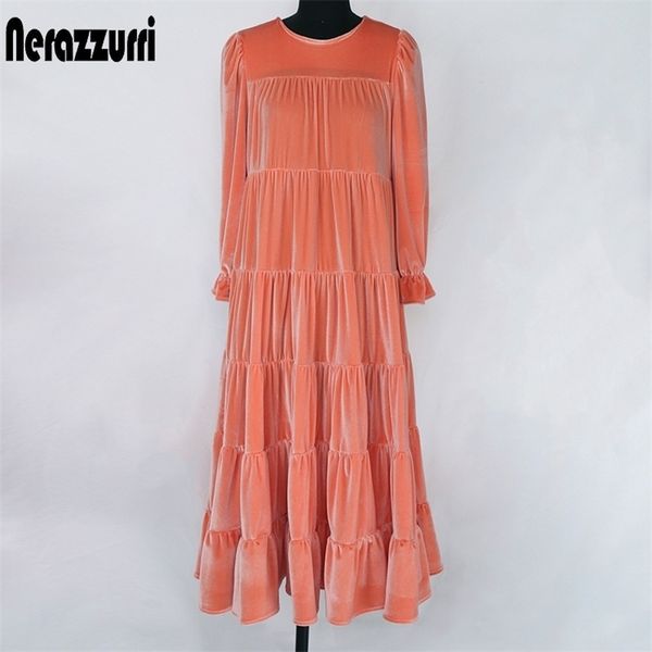 nerazzurri midi pleated velvet dress women 3/4 puff sleeve black white long dresses for women 2020 plus size clothing for women lj200824, Black;gray
nerazzurri midi pleated velvet dress women 3/4 puff sleeve black white long dresses for women 2020 plus size clothing for women lj200824, Black;gray