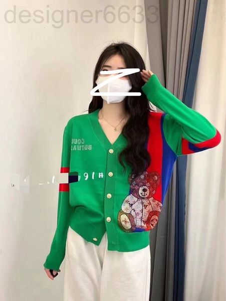 women's knits & tees designer european goods spring clothes fashion heavy industry drill bear letter v-neck knitted cardigan jacket wom, White
women's knits & tees designer european goods spring clothes fashion heavy industry drill bear letter v-neck knitted cardigan jacket wom, White