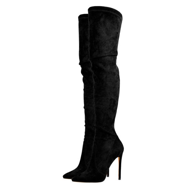 fashion-winter fashion thigh-high boots black pointed toes stretch faux suede thin high heels women shoes long footwear plus
fashion-winter fashion thigh-high boots black pointed toes stretch faux suede thin high heels women shoes long footwear plus