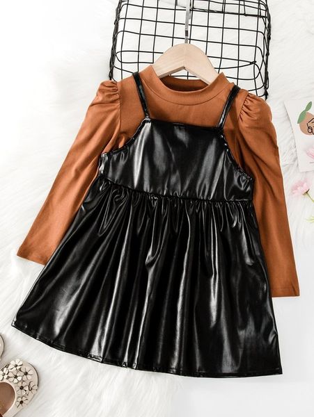 toddler girls puff sleeve tee & pu cami dress she, White
toddler girls puff sleeve tee & pu cami dress she, White