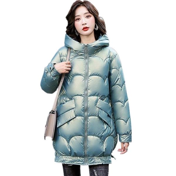 women's down & parkas women 2021 winter glossy cotton jackets female loose casual mid-length hooded quilted coat thicken warm snow s244, Black
women's down & parkas women 2021 winter glossy cotton jackets female loose casual mid-length hooded quilted coat thicken warm snow s244, Black