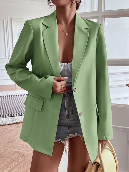 single breasted flap detail blazer a8b0#, White