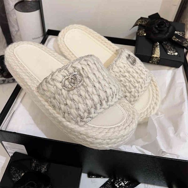 slippers early spring knitted wool thick bottom small fragrant wind slippers women's one-line belt outside wear temperament non slip, Black
slippers early spring knitted wool thick bottom small fragrant wind slippers women's one-line belt outside wear temperament non slip, Black