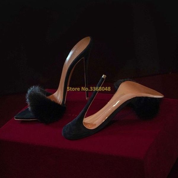 black hairy slippers thin high heel pointed toe stiletto high heel slip on runway dress women slides 220518
black hairy slippers thin high heel pointed toe stiletto high heel slip on runway dress women slides 220518