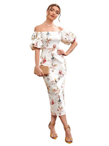 floral print off shoulder bodycon dress z585#, Black;gray 
floral print off shoulder bodycon dress z585#, Black;gray