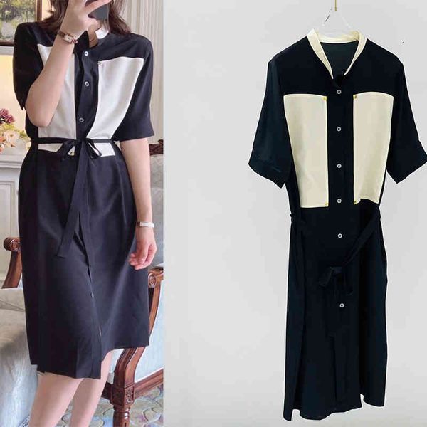 casual dresses p385460 t home contrast color pocket 5 / 4 sleeve waist drawstring silk 100 straight skirt women, Black;gray
casual dresses p385460 t home contrast color pocket 5 / 4 sleeve waist drawstring silk 100 straight skirt women, Black;gray