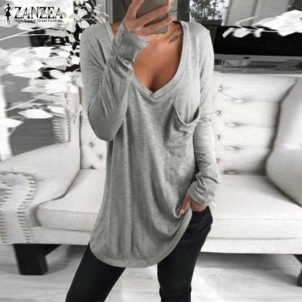 zanzea autumn v neck long sleeve blouse women casual solid basic tee femininas blusas ladies shirts chemise femme y200422, White
zanzea autumn v neck long sleeve blouse women casual solid basic tee femininas blusas ladies shirts chemise femme y200422, White
