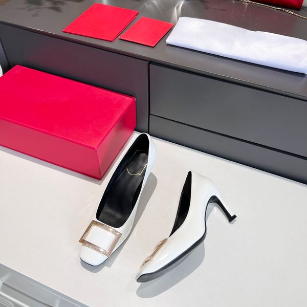 new fashion sandals and high heels brand design ladies square buckle shoes patent leather white, Black 
new fashion sandals and high heels brand design ladies square buckle shoes patent leather white, Black