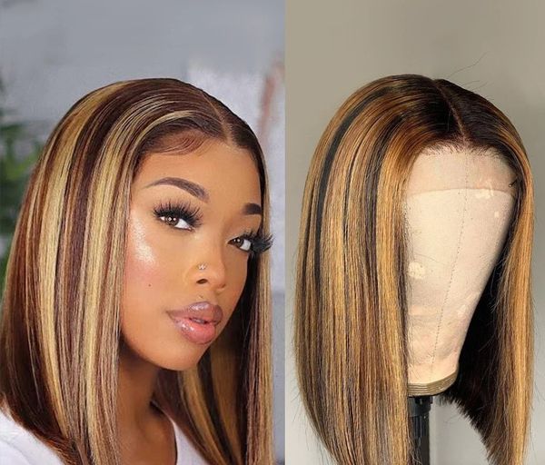 highlight bob wig human hair brazilian ombre lace closure wig short for women, Black;brown
highlight bob wig human hair brazilian ombre lace closure wig short for women, Black;brown
