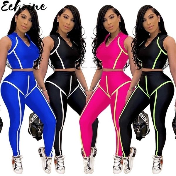 women women casual stripe patchwork two piece set tracksuit sleeveless tank crop tight pencil pants leggings suit sports y200824, Gray
women women casual stripe patchwork two piece set tracksuit sleeveless tank crop tight pencil pants leggings suit sports y200824, Gray