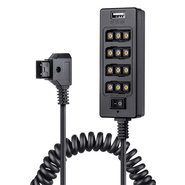 dtap splitter cable with power switch d-tap for v-mount v lock, gold mount battery to 3p x 4 female port & usb port
dtap splitter cable with power switch d-tap for v-mount v lock, gold mount battery to 3p x 4 female port & usb port