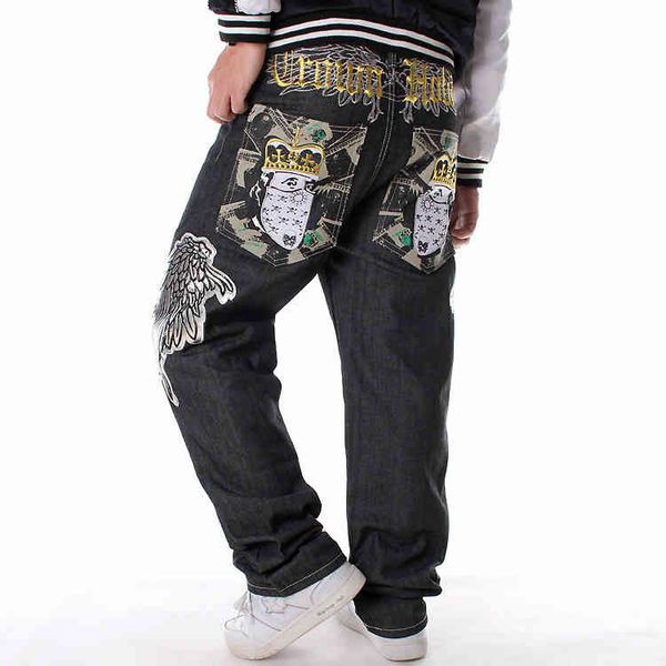 trendy men's loose straight skateboard pants embroidered flower wings hip hop jeans pants black enlarged, Blue
trendy men's loose straight skateboard pants embroidered flower wings hip hop jeans pants black enlarged, Blue