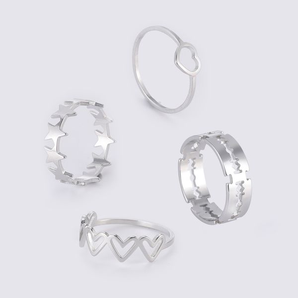 teamer simple ring for women stainless steel heart pentagram butterfly rings couple trendy jewelry wedding gifts wholesale 220719, Silver
teamer simple ring for women stainless steel heart pentagram butterfly rings couple trendy jewelry wedding gifts wholesale 220719, Silver
