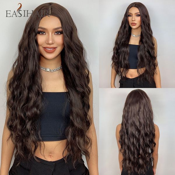 lx brand long dark brown wavy synthetic wigs natural hair wigs for women deep wave daily cosplay wigs heat resistantfactory direct, Black
lx brand long dark brown wavy synthetic wigs natural hair wigs for women deep wave daily cosplay wigs heat resistantfactory direct, Black