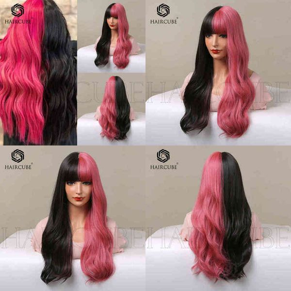 wigs women synthetic wigs new arrivals new fashion wig female qi bangs black pink yin yang long curly hair suitable for cosplay 220601
wigs women synthetic wigs new arrivals new fashion wig female qi bangs black pink yin yang long curly hair suitable for cosplay 220601