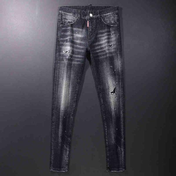 men's jeans fashion brand style hole slim fit micro elastic paint simple and generous youth foot trend men's jeans yj8t, Blue
men's jeans fashion brand style hole slim fit micro elastic paint simple and generous youth foot trend men's jeans yj8t, Blue
