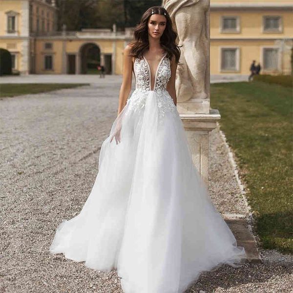 ball gown wedding dresses dress bride simple deep v-neck large open back travel pography small tail soft yarn lace looks thin, White
ball gown wedding dresses dress bride simple deep v-neck large open back travel pography small tail soft yarn lace looks thin, White