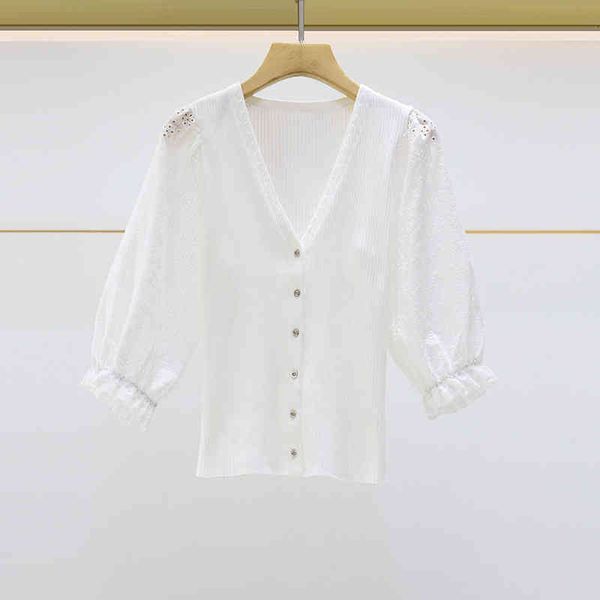 women's knits & tees fadan 's early autumn women's wear hollow lace medium sleeve v-neck knitted top, White
women's knits & tees fadan 's early autumn women's wear hollow lace medium sleeve v-neck knitted top, White