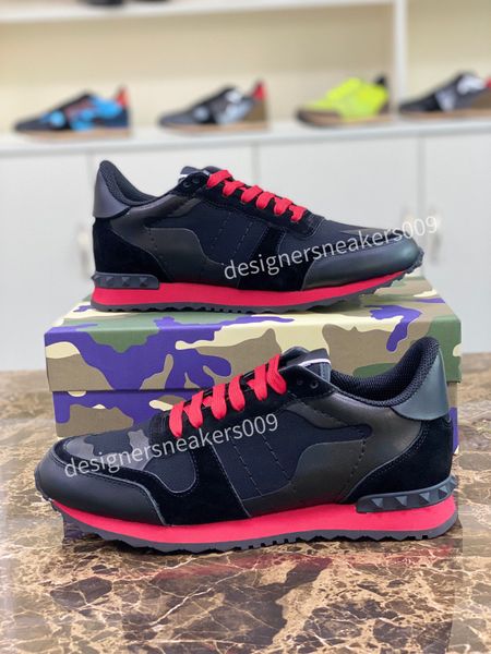 2022 designers camouflage sneakers men womens rivet shoes studded flats casual shoe mesh camo suede leather trainers rockrunner chaussures 3, Black
2022 designers camouflage sneakers men womens rivet shoes studded flats casual shoe mesh camo suede leather trainers rockrunner chaussures 3, Black