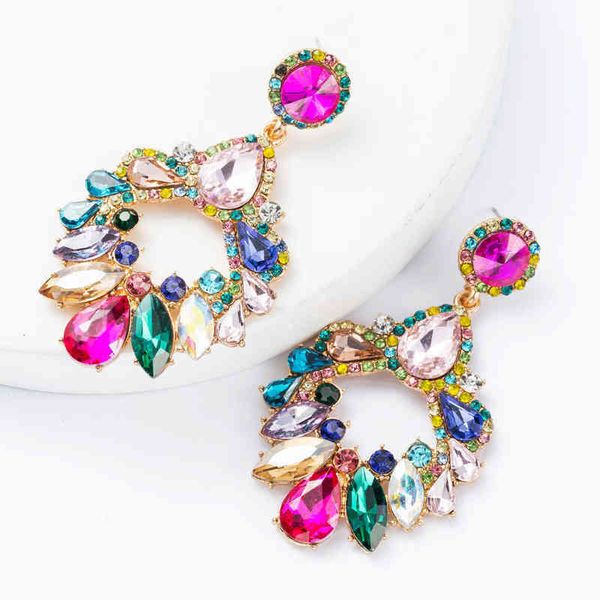 charm 2022 new fashion colorful rhinestone earrings women bohemian geometric pendant temperament accessories 220726, Golden
charm 2022 new fashion colorful rhinestone earrings women bohemian geometric pendant temperament accessories 220726, Golden