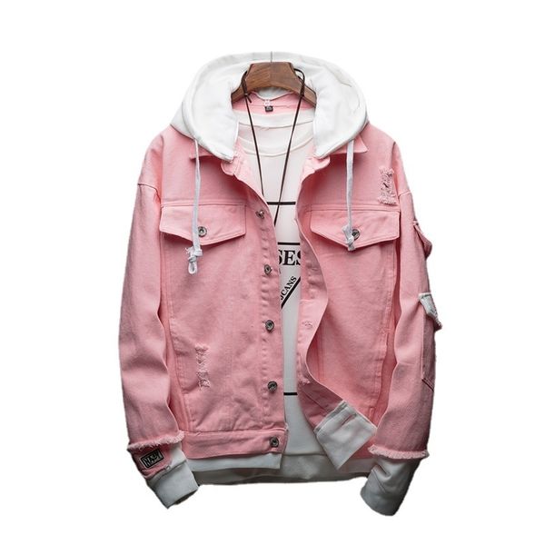 men hooded denim jackets fashion pink jeans coats good quality holes size 3xl 220727, Black;brown
men hooded denim jackets fashion pink jeans coats good quality holes size 3xl 220727, Black;brown