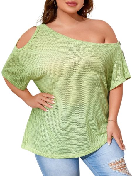 plus asymmetrical neck cut out z00q#, Black 
plus asymmetrical neck cut out z00q#, Black