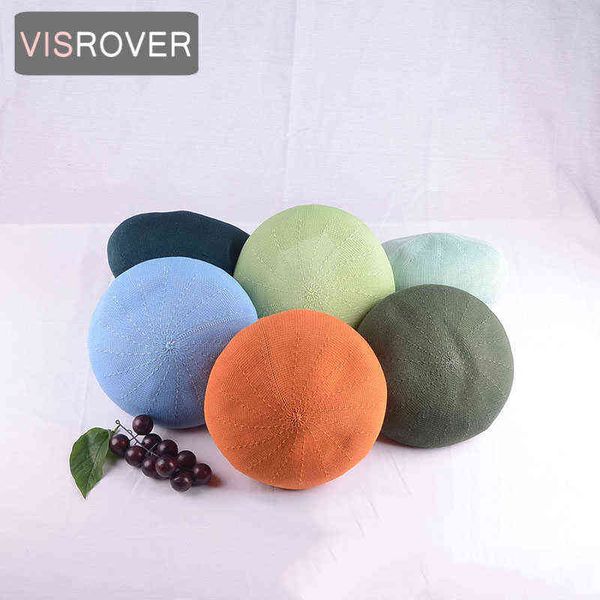

fish rover 12 colorings summer solid color beret female cap spring summer autumn hat solid color women boina wholesale j220722, Blue;gray