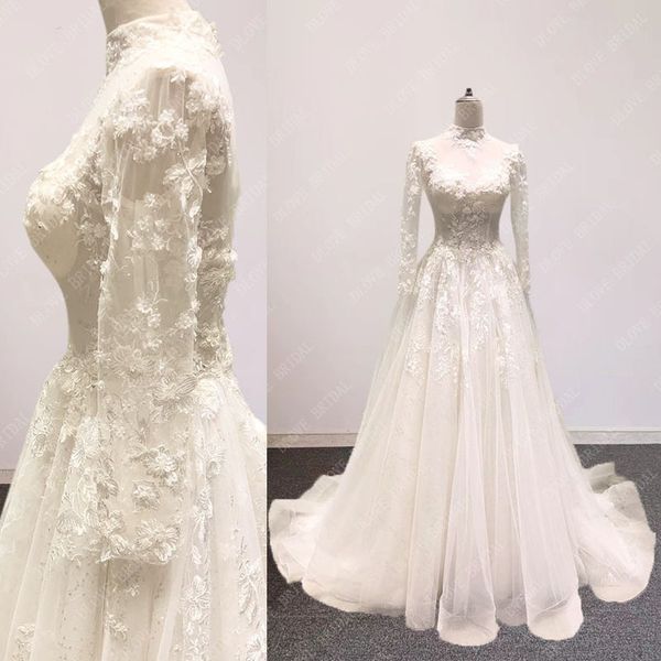 gorgeous appliques long sleeve high neck wedding dress charming bridal gown vestido de noiva real image, White
gorgeous appliques long sleeve high neck wedding dress charming bridal gown vestido de noiva real image, White