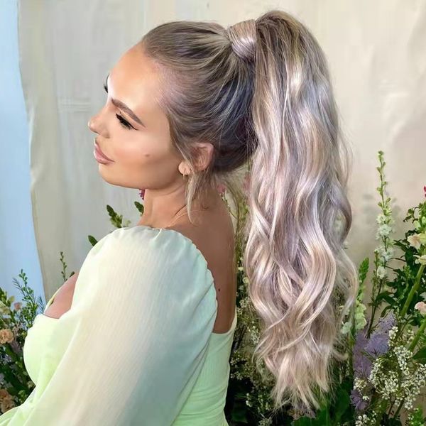 naturally silver grey gray hair ,body wave sleek salt and pepper drawstring wraps around ponytail hairpiece human remy horsetail 140g, Black
naturally silver grey gray hair ,body wave sleek salt and pepper drawstring wraps around ponytail hairpiece human remy horsetail 140g, Black