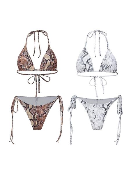 4pack snakeskin halter triangle bikini swimsuit t7f2#, White;black
4pack snakeskin halter triangle bikini swimsuit t7f2#, White;black
