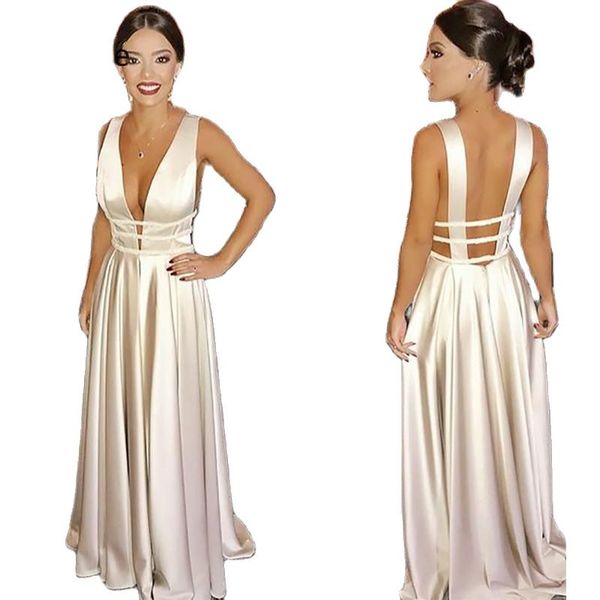 2022 simple evening dresses deep v-neck satin prom long backless fashion gowns custom made robe de soiree, Black;red
2022 simple evening dresses deep v-neck satin prom long backless fashion gowns custom made robe de soiree, Black;red