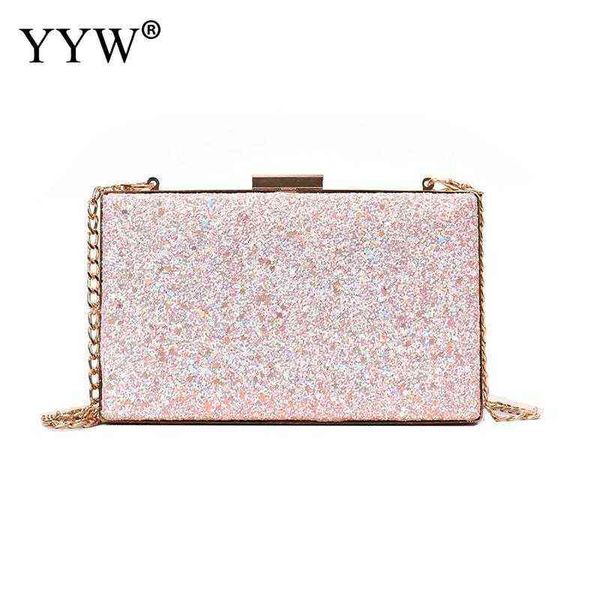 women glitter clutch bag female evening bags hard-surface clutches sequin wedding shoulder bags fashion party pouch pink t220727
women glitter clutch bag female evening bags hard-surface clutches sequin wedding shoulder bags fashion party pouch pink t220727