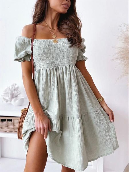 summer off shoulder mini dress women short sleeve casual loose green woman fashion ruffles ladies party dresses, Black;gray
summer off shoulder mini dress women short sleeve casual loose green woman fashion ruffles ladies party dresses, Black;gray