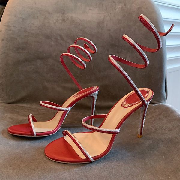 fashion stiletto sandals luxury designer serpentine winding shiny rhinestone narrow band womens cool shoes red wedding party rome high heele, Black
fashion stiletto sandals luxury designer serpentine winding shiny rhinestone narrow band womens cool shoes red wedding party rome high heele, Black