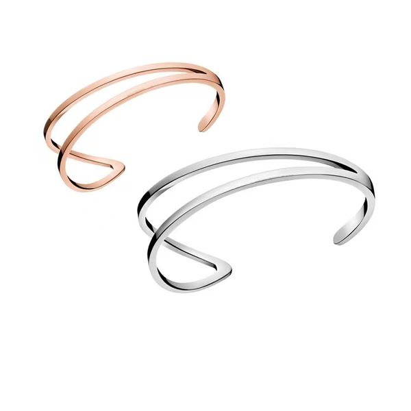 designer open bangle c modern double line docking fashion bracelet mens womens high-end hardware bracelet, Black
designer open bangle c modern double line docking fashion bracelet mens womens high-end hardware bracelet, Black