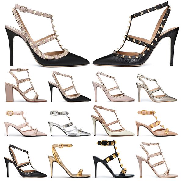 designers high heel dress shoes ankle strap roman stud black nude sliver gold with rivets womens stiletto chunky heels 6 8 cm pointed ope
designers high heel dress shoes ankle strap roman stud black nude sliver gold with rivets womens stiletto chunky heels 6 8 cm pointed ope