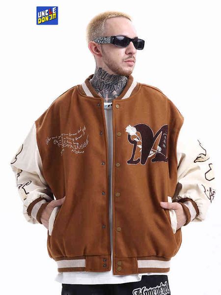 uncledonjm men clothing streetwear varsity jacket men 2022 autumn and winter men jacket vintage baseball jacket t220728, Black;brown
uncledonjm men clothing streetwear varsity jacket men 2022 autumn and winter men jacket vintage baseball jacket t220728, Black;brown
