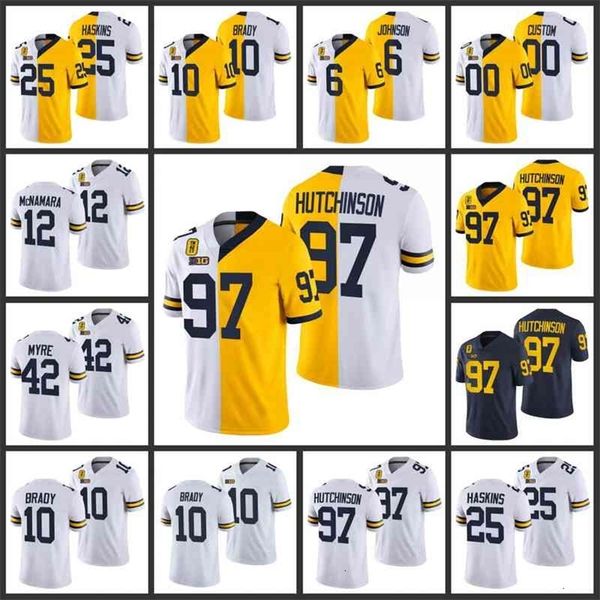 a001 aidan hutchinson michigan wolverines jersey 97 white maize tm 42 patch split limited edition j.j. mccarthy tom brady josh ross college, Black
a001 aidan hutchinson michigan wolverines jersey 97 white maize tm 42 patch split limited edition j.j. mccarthy tom brady josh ross college, Black