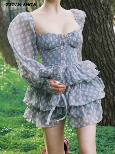 women cross bandage green floral print flare long sleeve dress 3 layer wood ears ruffles hem cake mini holiday robe 220516, Black;gray
women cross bandage green floral print flare long sleeve dress 3 layer wood ears ruffles hem cake mini holiday robe 220516, Black;gray