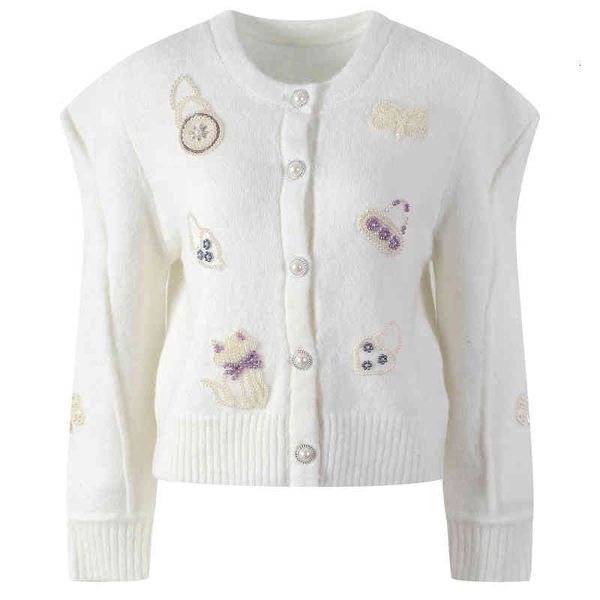 women's knits tees sweet aging autumn and winter pearl pattern nail bead loose long sleeve knitted cardigan jacket women fcu9, White
women's knits tees sweet aging autumn and winter pearl pattern nail bead loose long sleeve knitted cardigan jacket women fcu9, White