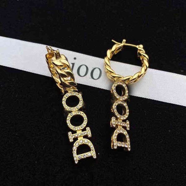 new gold letter earrings with diamond, Golden