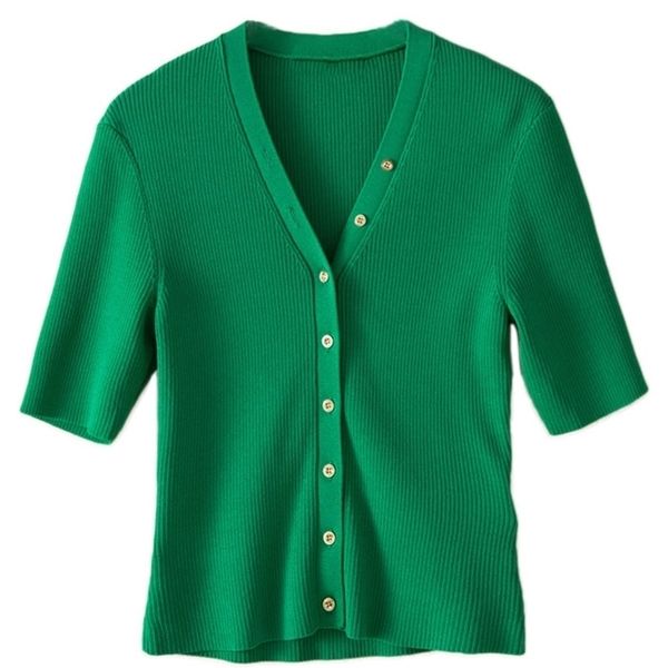 single breasted v neck knitwear with button women retro summer short sleeve knit cardigan thin b-127 220408, White
single breasted v neck knitwear with button women retro summer short sleeve knit cardigan thin b-127 220408, White