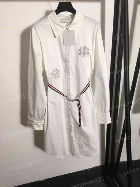 fashion womens dresses embroidered belt lapel button midi long sleeve shirt dress luxury designer women clothing, Black;gray
fashion womens dresses embroidered belt lapel button midi long sleeve shirt dress luxury designer women clothing, Black;gray