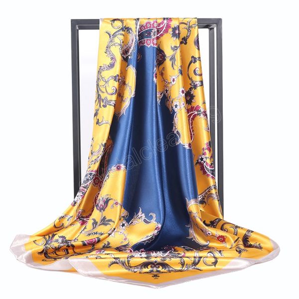 head scarf headwraps for women fashion foulard soft satin shawl silk kerchief 90x90cm square neck headscarf bandana, Red;brown
head scarf headwraps for women fashion foulard soft satin shawl silk kerchief 90x90cm square neck headscarf bandana, Red;brown