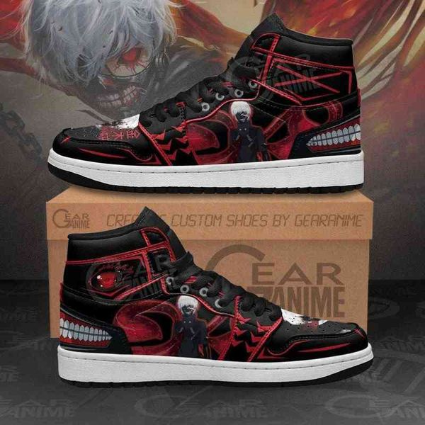 ken kaneki kagune sneakers tokyo ghoul custom anime shoes, Black