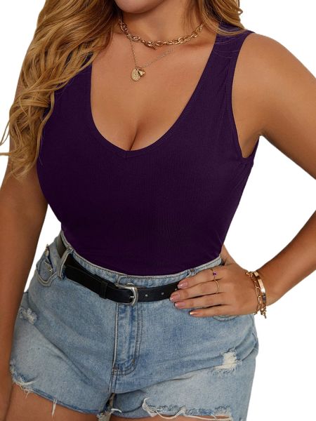 plus rib-knit scoop neck solid tank j8q2#, Black
plus rib-knit scoop neck solid tank j8q2#, Black