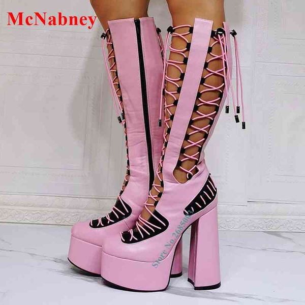 cross tied chunky heel sandals boots platform female mixed colors side zipper cut outs sandals knee high women summer party shoe 220514, Black
cross tied chunky heel sandals boots platform female mixed colors side zipper cut outs sandals knee high women summer party shoe 220514, Black