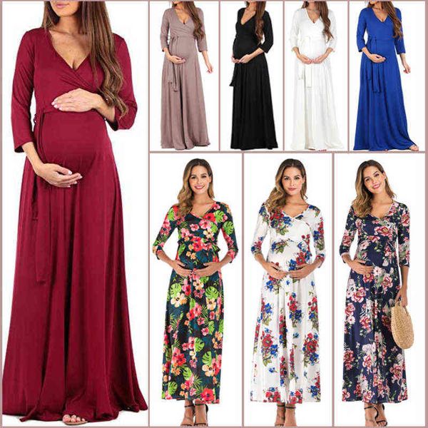 fashion maternity wear cross deep v-neck belt waist sleeves mopping and floor maternity dress long skirt y220414, Black
fashion maternity wear cross deep v-neck belt waist sleeves mopping and floor maternity dress long skirt y220414, Black