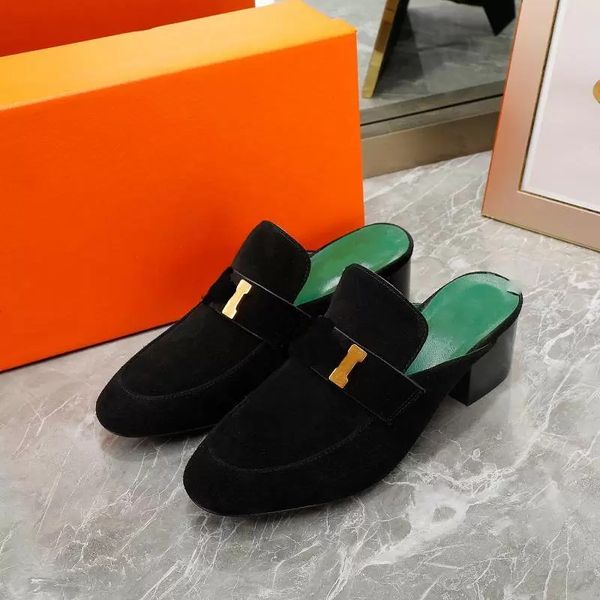 designer blossom mules genuine leather high heels sandals women loafers kelly metal chain shoes velvet calfskin mule outdoor slipper with bo, Black
designer blossom mules genuine leather high heels sandals women loafers kelly metal chain shoes velvet calfskin mule outdoor slipper with bo, Black