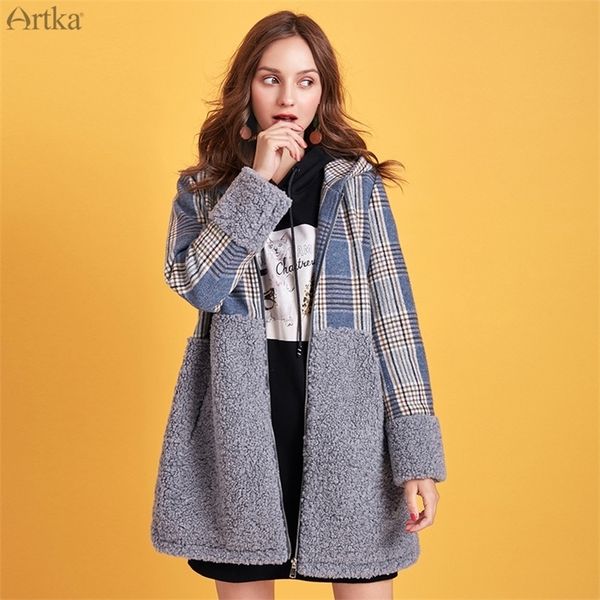 winter women woolen coat fashion lambswool plaid splice hooded long warm outwear for lj201106, Black
winter women woolen coat fashion lambswool plaid splice hooded long warm outwear for lj201106, Black